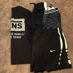 Boys youth size medium underarmour, Nike shorts, vans long sleeve shirt bundle!